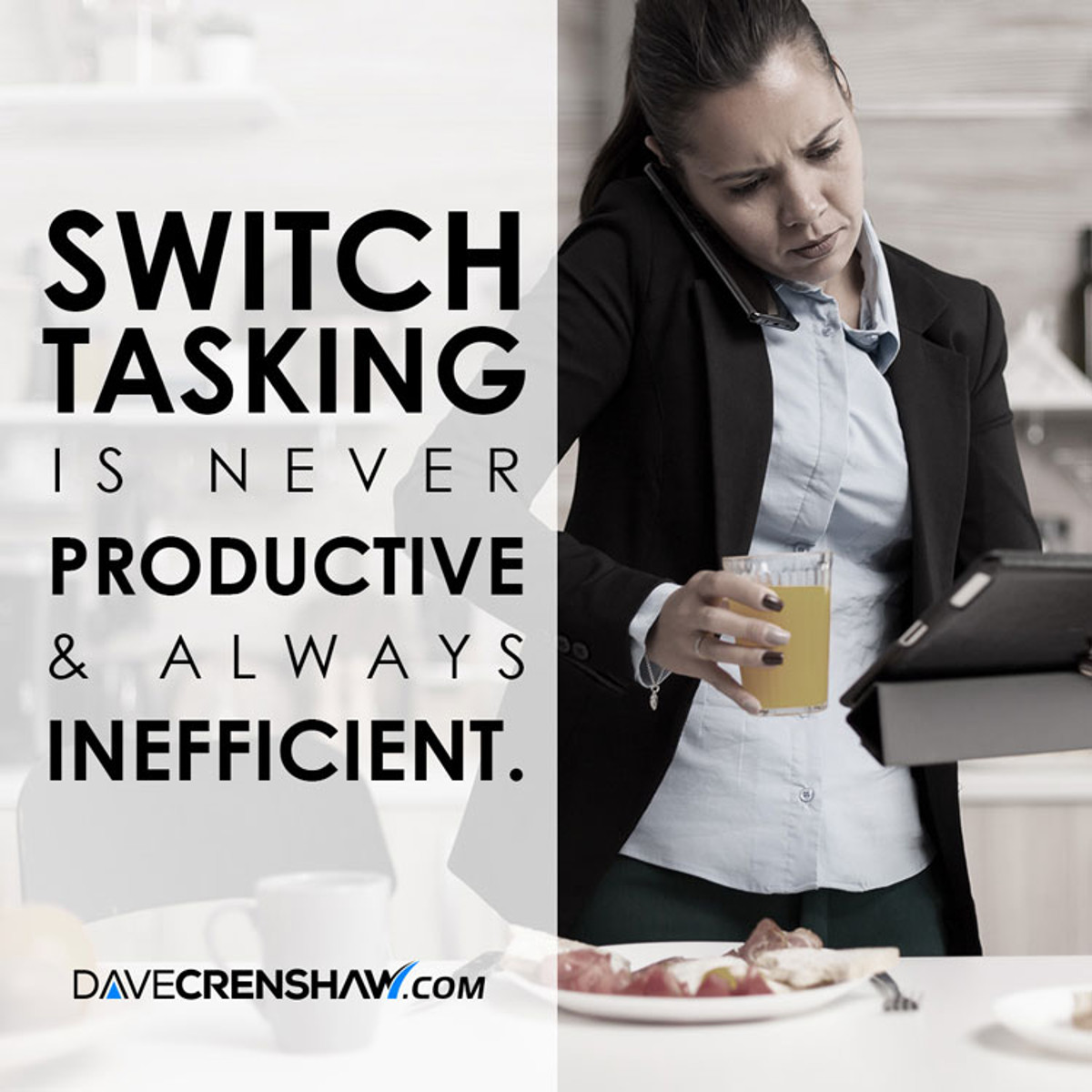 Switchtasking is never productive and always inefficient