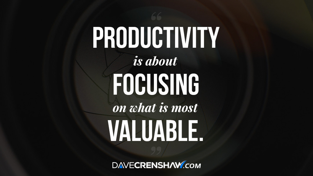 Productivity is about focusing on what is most valuable